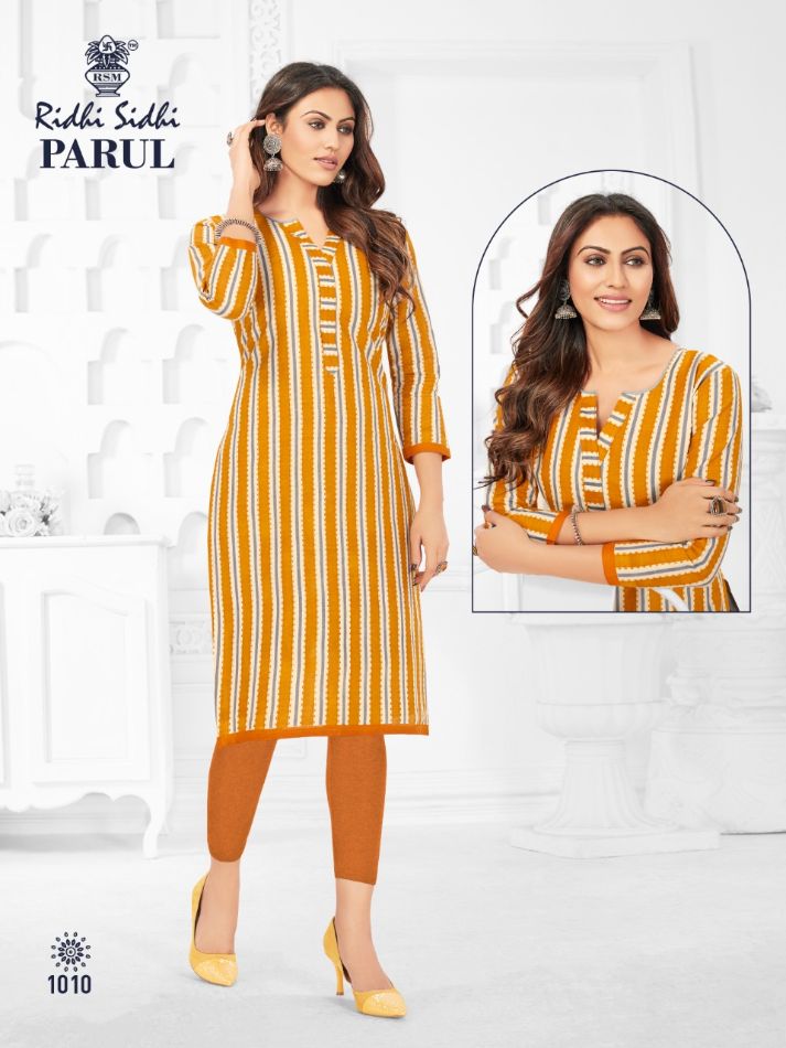 Ridhi Sidhi Parul 1 fancy Regular Wear Cotton Printed Long Kurti Collection